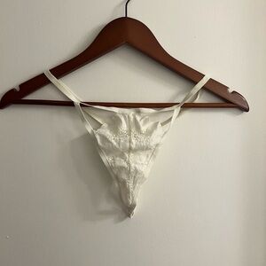 ivory lace thong